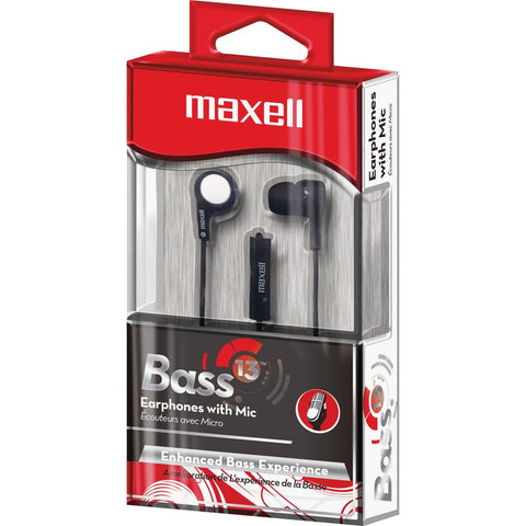 Maxell B-13 Bass 13 Heavy Bass Earbuds With Mic Wired 3.5mm