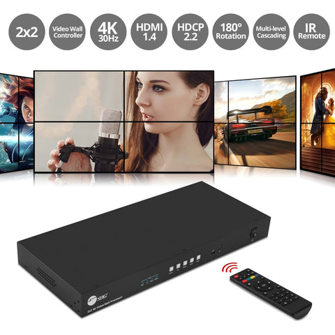 Siig, Inc. 4k Hdmi/ Usb-c/ Dvi-d Video Wall Processor, Create 2x2/ 1x2/ 1x3/ 1x4, And Up To