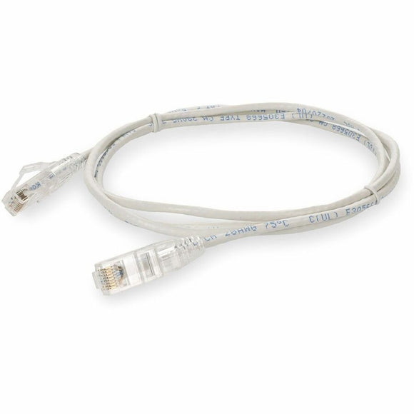Add-on Addon 4ft White Cat 6 Slim Pvc Ethernet Cable Snagless Clear-claw Rj-45 M/m