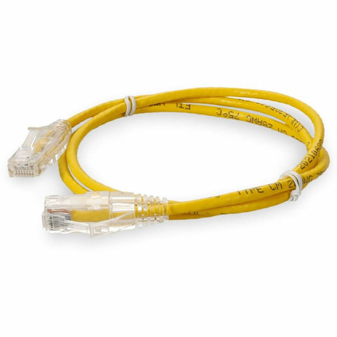 Add-on Addon 10ft Yellow Cat 6 Slim Pvc Ethernet Cable Snagless Clear-claw Rj-45 M/m