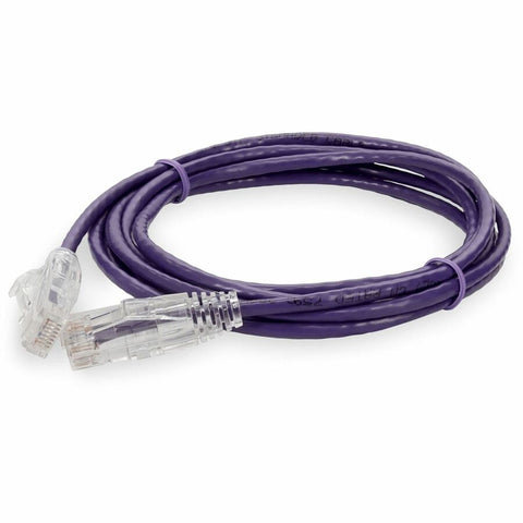 Add-on Addon 10ft Purple Cat 6 Slim Pvc Ethernet Cable Snagless Clear-claw Rj-45 M/m