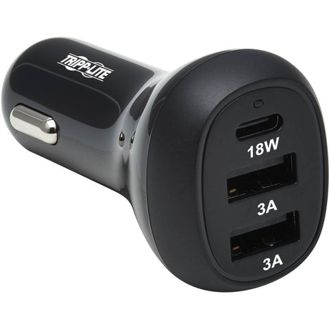 Eaton Tripp Lite Series 3-port Usb Car Charger, 36w Max - Usb-c Pd 3.0 Up To 18w