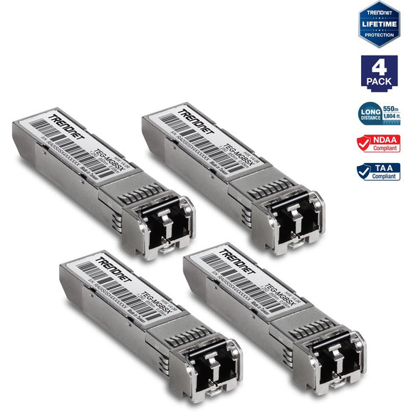 Trendnet Inc 4-pack Sfp Multi-mode Lc Module, Model Teg-mgbsx/4, Includes Four Fiber Gigabit