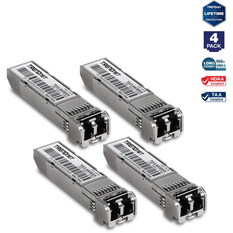 Trendnet Inc 4-pack Sfp Multi-mode Lc Module, Model Teg-mgbsx/4, Includes Four Fiber Gigabit