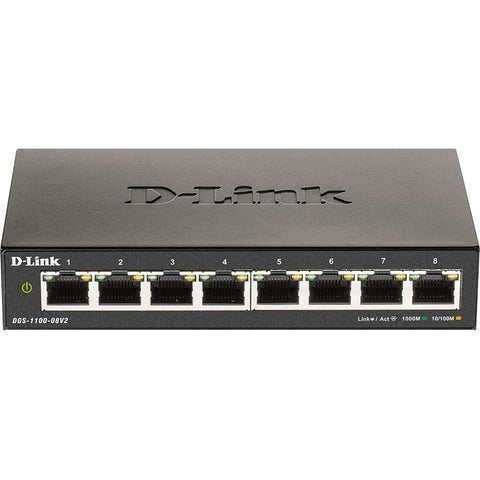 D-link Systems D-link Dgs-1100-08v2 Is A Smart Managed Switch With 8 X 1 Gb Ports.  Designed To