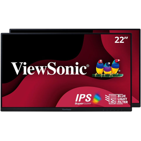Viewsonic 22in Frameless 1080p Ips Dual Pack Head-only Monitors, Hdmi + Displayport, Eco P