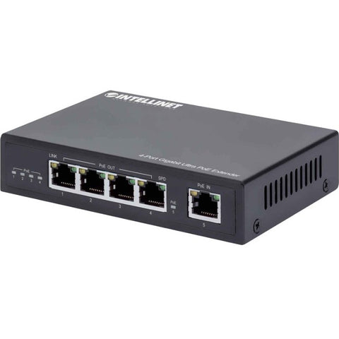 Intellinet Indoor 4-port Gigabit Ultra Poe Extender, Extends Range Beyond The 32