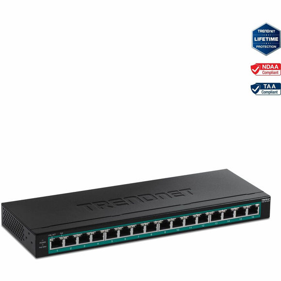 Trendnet Inc 16-port Gigabit Poe+ Switch(123w)