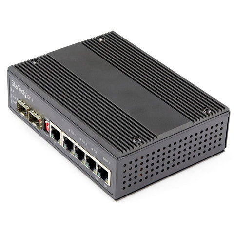 Startech Industrial 5 Port Gigabit Ethernet Switch - Up To 30w Per 4 Poe Ports - 75c To -