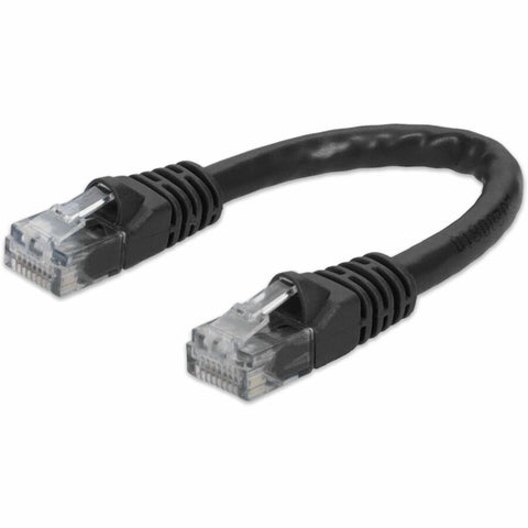 Add-on 6in Black Cat 6 Pvc Ethernet Cable Snagless Bubble Boot Rj-45 M/m