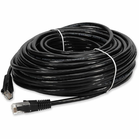 Add-on 100ft Black Cat 6 Pvc Ethernet Cable Snagless Bubble Boot Rj-45 M/m