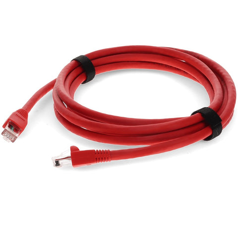 Add-on 10ft Red Cat 6a Pvc Ethernet Cable Snagless Bubble Boot Rj-45 M/m