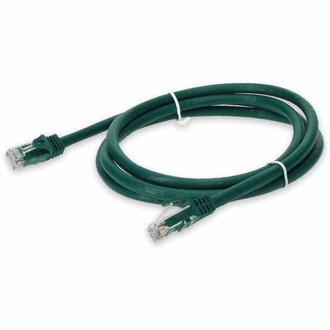 Add-on 2ft Green Cat 6a Pvc Ethernet Cable Snagless Bubble Boot Rj-45 M/m
