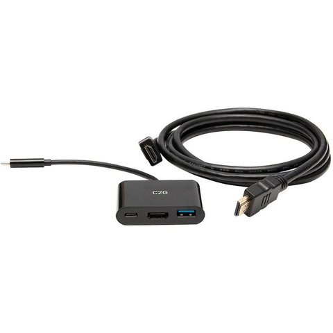 C2g Docking Station - Black - (1) Hdmi Male, (1) Usb-a Male, (1) Usb-c Female, (1) H
