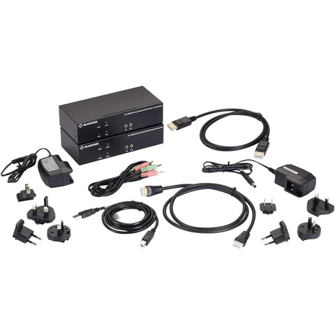 Black Box Kvm Extender Kit Over Catx - Dual-monitor, Hdmi/displayport 4k30, Usb 2.0, Audio