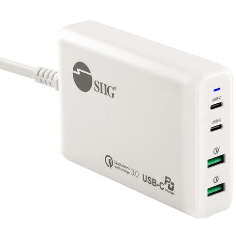 Siig, Inc. Siig Dual Usb-c Pd/ Qc 3.0 Charger White