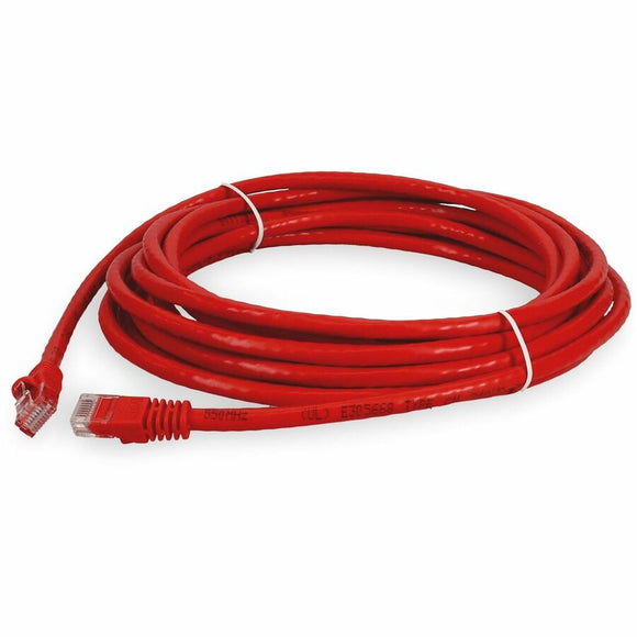 Add-on 12ft Red Cat 6 Pvc Ethernet Cable Snagless Bubble Boot Rj-45 M/m