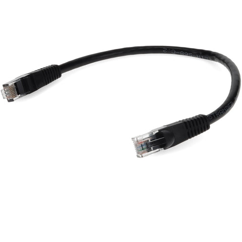 Add-on 9ft Black Cat 6 Pvc Ethernet Cable Snagless Bubble Boot Rj-45 M/m