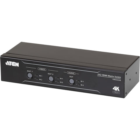 Aten 2x2 True 4k Hdmi Matrix Switch With Audio De-embedder