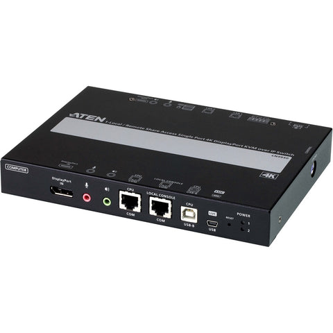 Aten 4k-30 Single Port Displayport Kvm Over Ip Slim Version