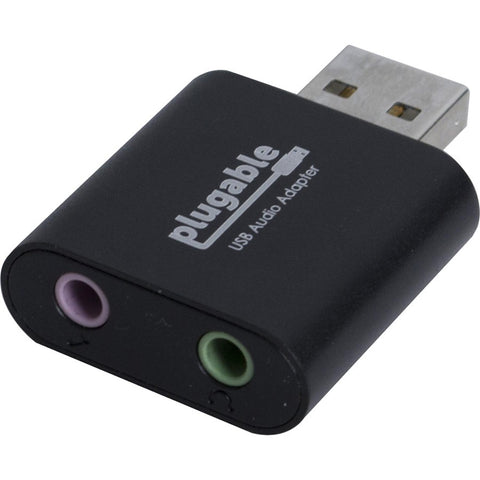 Plugable Technologies Usb Audio Adapter With 3.5mm Speaker-headphone And Microphone Jack, Add An Exter