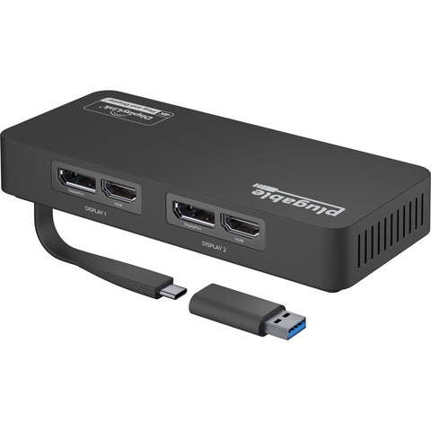 Plugable Technologies Plugable 4k Displayport And Hdmi Dual Monitor Adapter For Usb 3.0 And Usb-c, Com