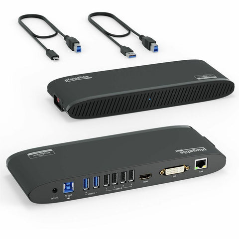Plugable Technologies Usb 3.0 Universal Laptop Docking Station For Windows And Mac (dual Monitor: Hdmi
