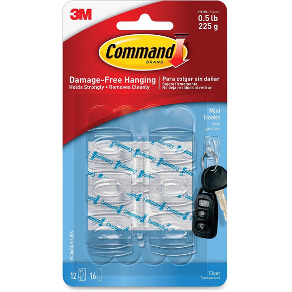 3m Display Materials And Syste Command Mini Clear Hooks