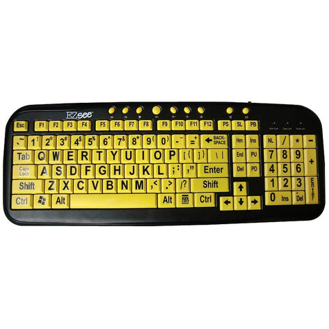 Ergoguys Llc Datacal Usb Wired Black Print/yellow Keys Keyboard. Do Not Break Case Pack. Wire