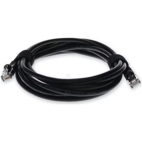 Add-on 10ft Black Cat 5e Pvc Ethernet Cable Snagless Bubble Boot Rj-45 M/m