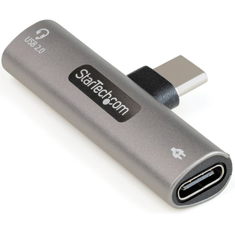 Startech Usb C Audio And Charge Adapter W/ Usb-c Port For Headset/headphones/data Transfe