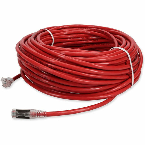 Add-on 75ft Red Cat 6 Shielded Pvc Ethernet Cable Snagless Easy Clear Boot Rj-45 M/m