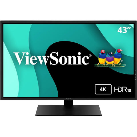 Viewsonic 43in 4k Ultra Hd Mva Monitor With Hdmi And Displayport, 3840 X 2160 Resolution.