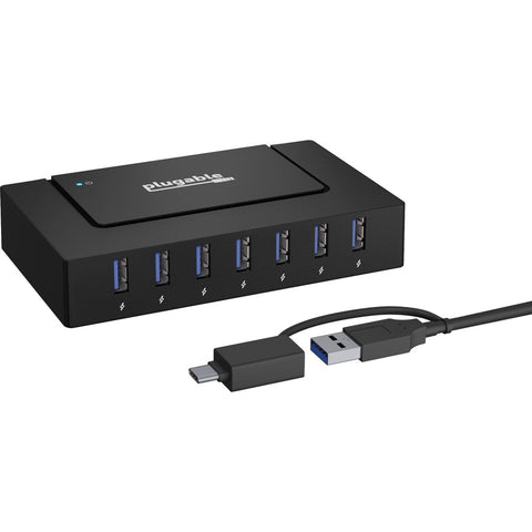Plugable Technologies Plugable 7-in-1 Usb Charging Hub With Data Transfer For Laptops With Usb-c Or Us