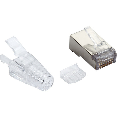 Black Box Cat6a Modular Rj-45 Plug With Load Bar And Clear Snagless Strain Relief Boot Shi