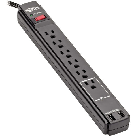 Eaton Tripp Lite Series Safe-it 6-outlet Surge Protector, 2 Usb Charging Ports,