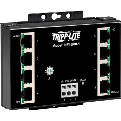 Eaton Tripp Lite Series 8-port Unmanaged Fast Industrial Ethernet Switch - 10/10