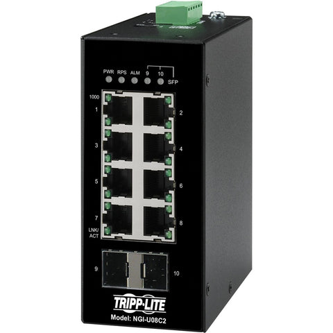 Eaton Tripp Lite Series 8-port Unmanaged Industrial Gigabit Ethernet Switch - 10