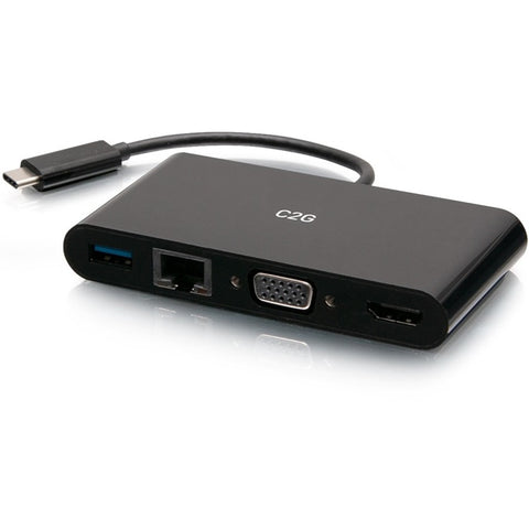 C2g Usb-c To Hdmi Vga Rj45 Adapter Black