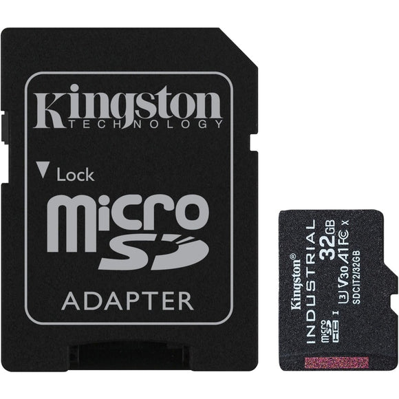 Kingston 32gb Microsdhc Industrial C10 A1 Pslc Card + Sd Adapter