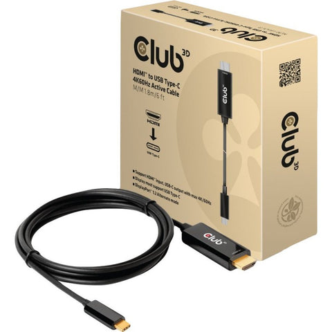 Club 3d B.v Hdmi To Usb-c 4k60hz Active Cable 6 Ft