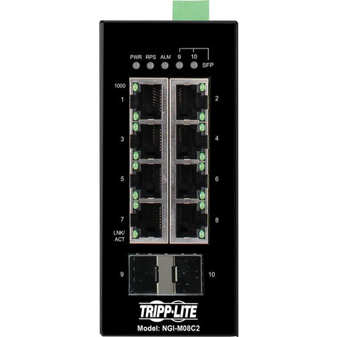 Eaton Tripp Lite Series 8-port Managed Industrial Gigabit Ethernet Switch - 10/1