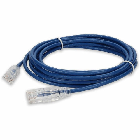 Add-on 1ft Blue Cat 6a Slim Pvc Ethernet Cable Snagless Clear-claw Rj-45 M/m