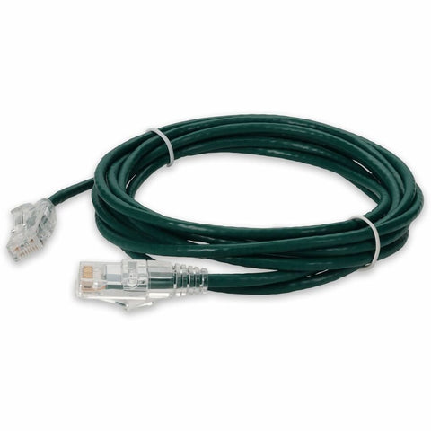 Add-on 5ft Green Cat 6a Slim Pvc Ethernet Cable Snagless Clear-claw Rj-45 M/m