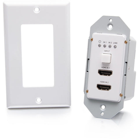 C2g Dual Hdmi Hdbaset + Rs232 Over Cat Extender Single Gang Wall Plate Transmitter -