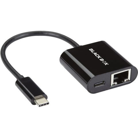 Black Box Usb-c Adapter - Usb-c To Gigabit Ethernet Adapter With Power Delivery, 10/100/10