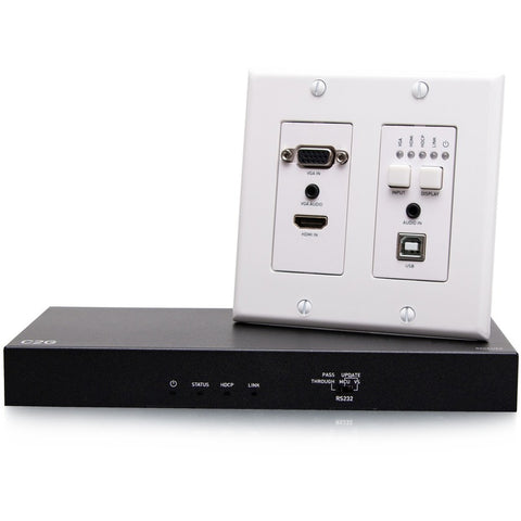 C2g Hdbaset Hdmi Vga Usb Wall Plate To Box - Extend 4k At 60hz (4:2:0) Up To 130ft A