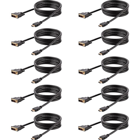 Startech 6ft/1.8m Hdmi To Dvi Cable, 10 Pack, M/m