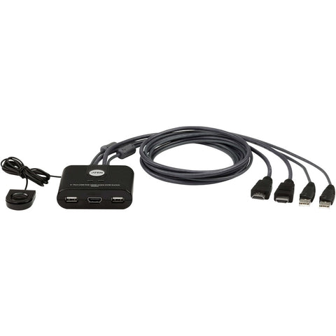 Aten 2-port Usb Fhd Hdmi Cable Kvm With Remote Port Selector