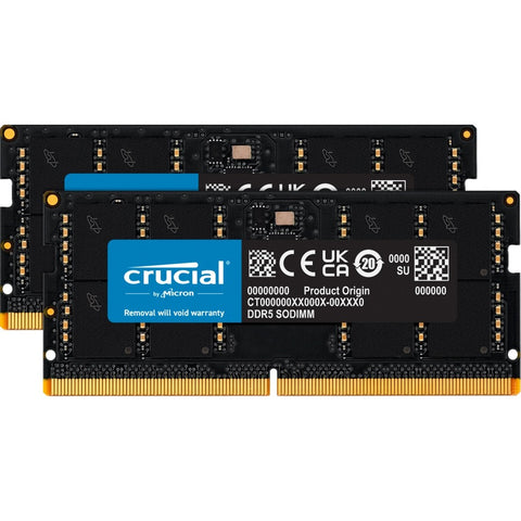 Micron Crucial 64gb Kit (2x32gb) Ddr5-4800 Sodimm Cl40 (16gbit)